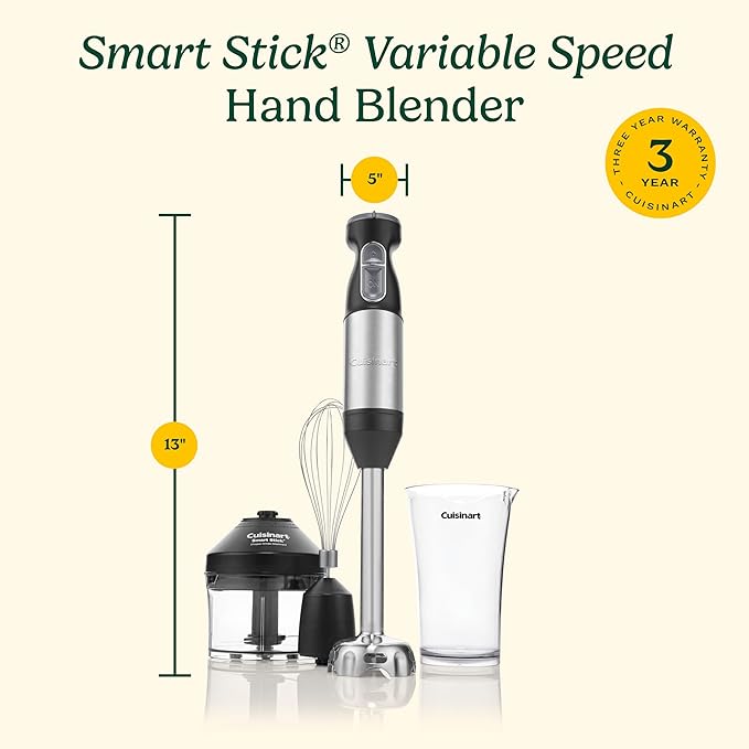 Cuisinart CSB-179 Smart Stick Variable Speed Hand Blender Stainless Steel