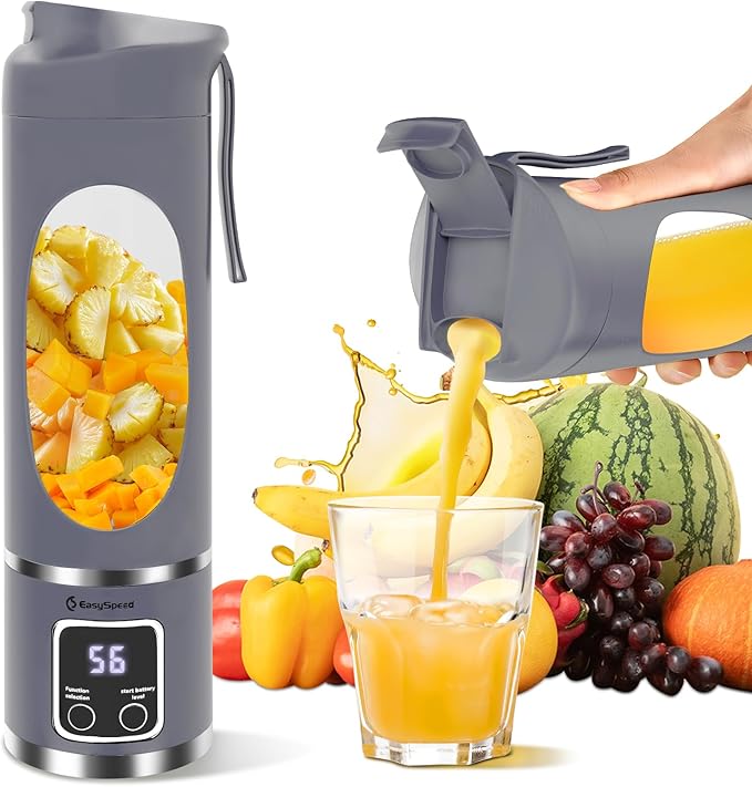 Portable Blender Personal Electric USB 500ML Portable juicer Shakes and Smoothies Blender Small Blenders Mixing Compact Convenient and Versatile Blue