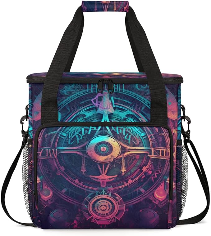 Sacred Geometry Coffee Maker Carrying Bag Magic Circle Travel Storage Bag Compatible with K-Mini or K-Mini Plus Single Serve Coffee Brewer Carrying Case with Multiple Pockets &amp Shoulder Strap