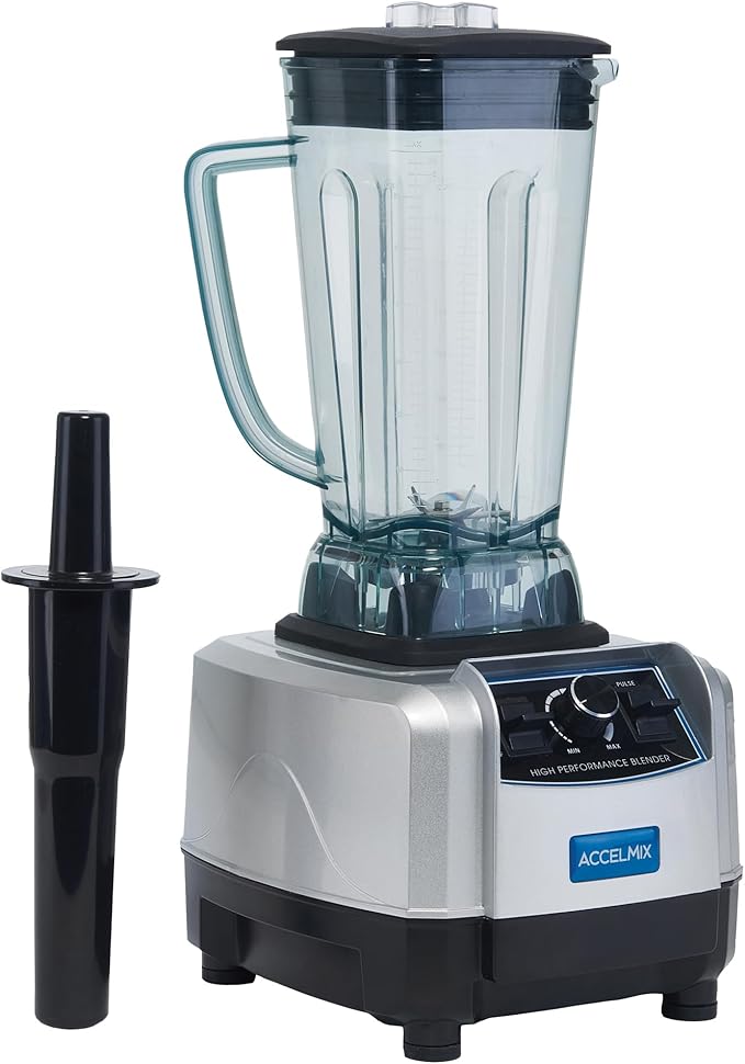 Winco XLB-1000 68 oz. Commercial Electric Accelmix 2 HP Blender - 120V 1450 W Gray