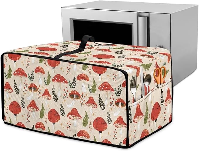 Toaster Oven Cover with Pockets Can Hold Jam Spreader Knife &amp Toast Machine Tongs Dust Fingerprint Protection Covers Keep Your Toaster Oven Pristine Cute Mushroom