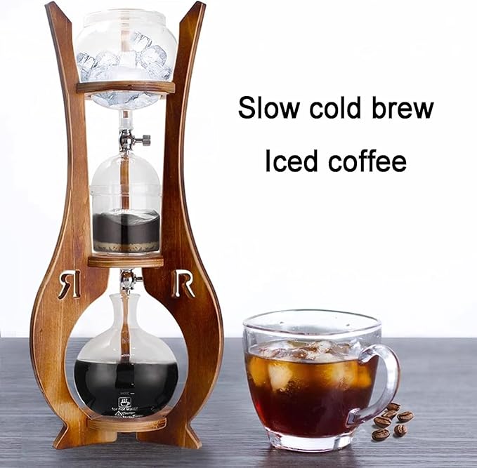 Cold Brew Coffee Maker Ice Drip Coffee Maker Makes 6-12 Cups Capacity 600/1000ML Slow Drip Technology for Office Coffee Lovers