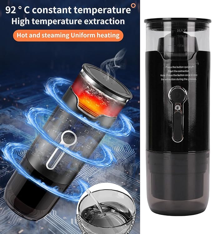 Yosoo Portable Capsule Coffee Maker Small &amp Lightweight Electric Machine for Travel Camping Car DC12V