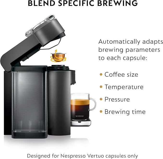 Nespresso ENV135GY Coffee and Espresso Machine by De'Longhi Graphite Metal Nespresso Vertuoline Coffee Assortment 30 Capsules
