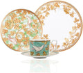 bone china dinnerware set dishes set for 4 people porcelain dinnerware sets for hotel family gathering banquet wedding(Includes 4 dining plates 4 dessert plates4 coffee cups and 4 saucers)