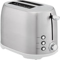 Amazon Basics 2 Slice Cool Touch Stainless Steel Toaster with 7 Browning Settings Extra Wide Slots (for Bagels Waffles Specialty Breads) Removable Crumb Tray Cancel Button 800W Brushed Silver