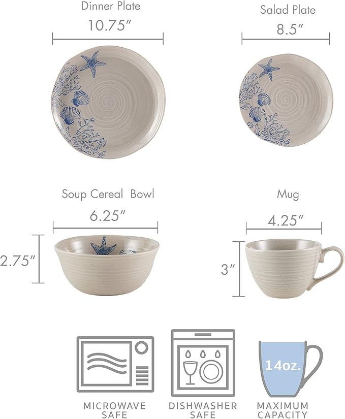 Pfaltzgraff Southport 16 Piece Dinnerware Set Service For 4 Cream