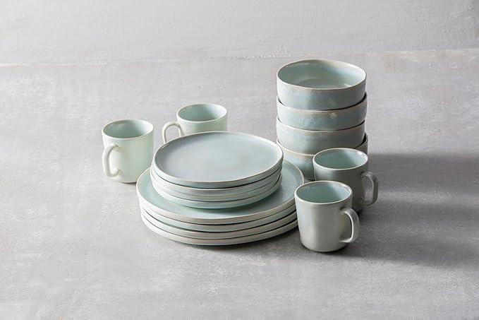 Cloud Terre by Fortessa Collection No 3 Stoneware 16 Piece Dinnerware Set Service for 4 Cypress