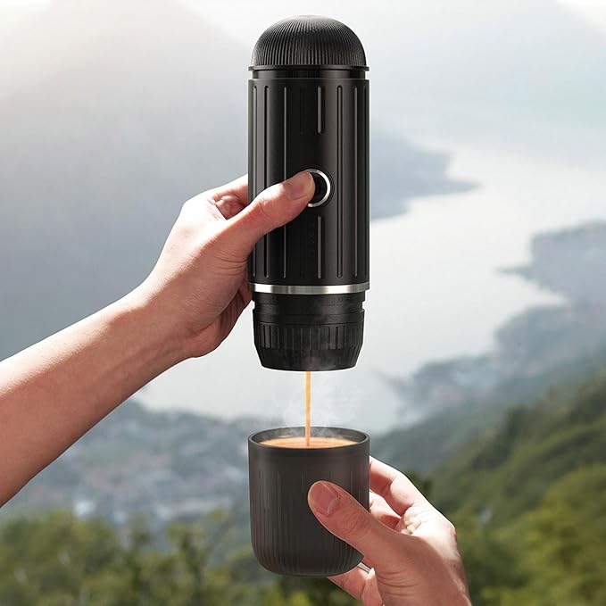 ZJchao Portable Coffee Maker Hot and Cold Brewing Extraction Compatible with Coffee Powder and Capsules Dual Use Coffee Brewer