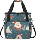 Abstract Santa Claus Coffee Maker Carrying Bag Cute Santa Claus Travel Storage Bag Compatible with K-Mini or K-Mini Plus Single Serve Coffee Brewer Carrying Case with Pockets &amp Shoulder Strap