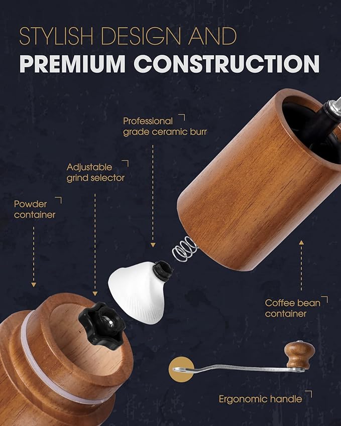 POLIVIAR French Press Coffee Maker &amp Manual Coffee Grinder