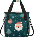 Xmas Santa Claus Coffee Maker Carrying Bag Watercolor Santa Claus Travel Storage Bag Compatible with K-Mini or K-Mini Plus Single Serve Coffee Brewer Carrying Case with Pockets &amp Shoulder Strap