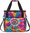 Tie Dyeing Coffee Maker Carrying Bag Light Blue Pink Travel Storage Bag Compatible with K-Mini or K-Mini Plus Single Serve Coffee Brewer Carrying Case with Multiple Pockets &amp Shoulder Strap