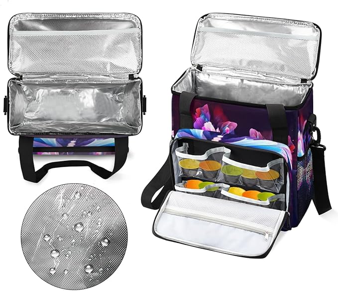 Dreamy Butterfly Coffee Maker Carrying Bag Gothic Butterfly Travel Storage Bag Compatible with K-Mini or K-Mini Plus Single Serve Coffee Brewer Carrying Case with Multiple Pockets &amp Shoulder Str