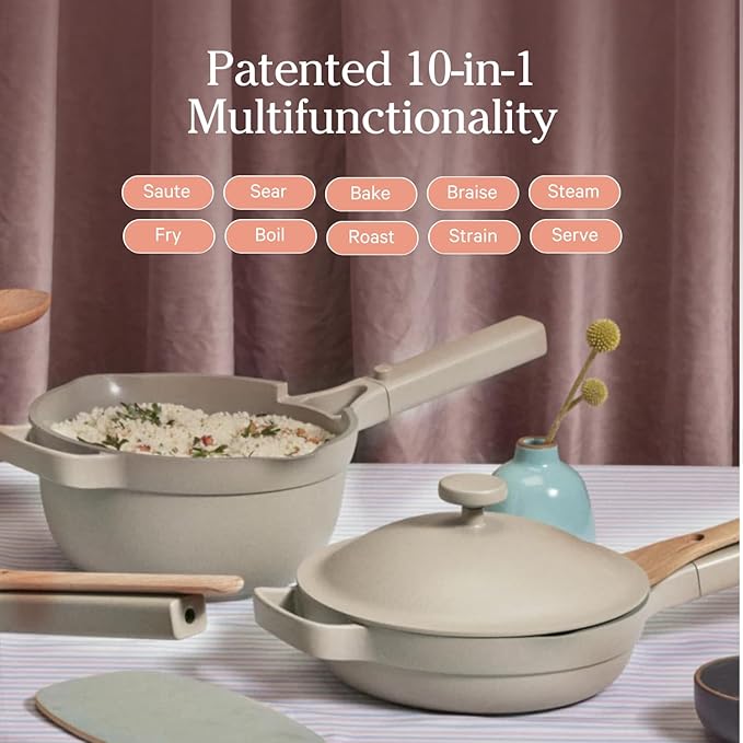 Our Place Mini Home Cook Duo - 8.5 Always Pan &amp Small Perfect Pot Bundle | Multi-Functional Cookware Set Replaces 18 Pieces | Spice