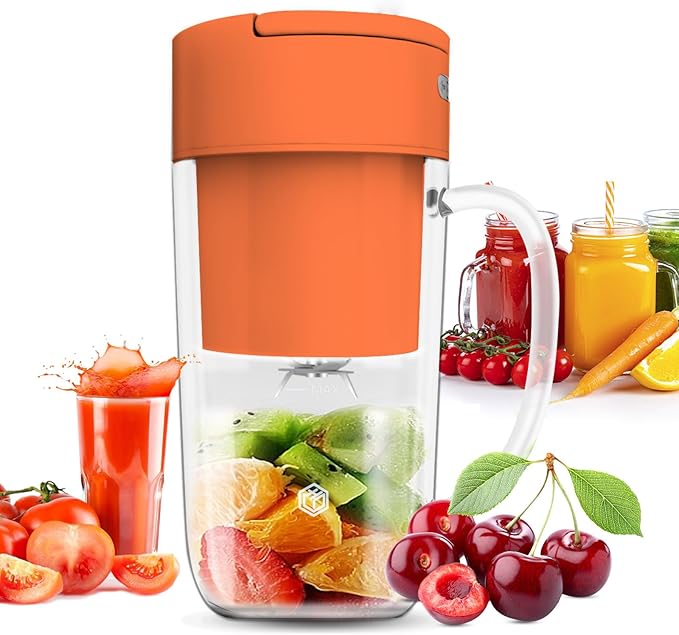 Portable Blender 10 oz Mini Personal Blender for Smoothies Fruits and Veggies with Rechargeable USB Easy to Clean suitable for Traveling or Camping