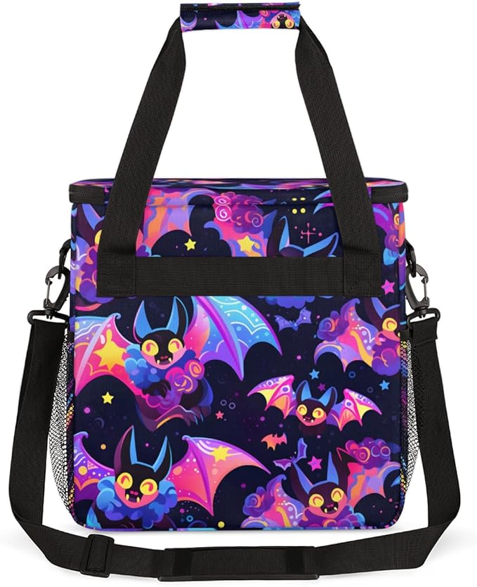 Gothic Bat Coffee Maker Carrying Bag Halloween Bat Travel Storage Bag Compatible with K-Mini or K-Mini Plus Single Serve Coffee Brewer Carrying Case with Multiple Pockets &amp Shoulder Strap