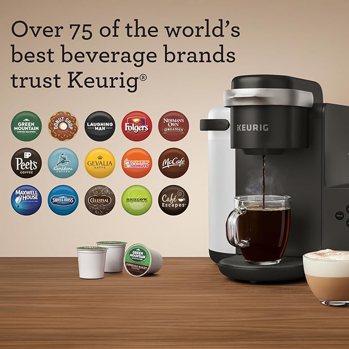 Keurig K-Cafe Single-Serve K-Cup Coffee Maker Latte Maker and Cappuccino Maker Comes with Dishwasher Safe Milk Frother Coffee Shot Capability Compatible with all Keurig K-Cup Pods Dark Charcoal