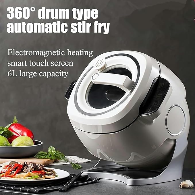 Automatic Cooking Machine 6L Auto Cooking Wok Fried Rice MachineOne-Click Smart Start 360 ° Automatic Rotation for Stir FryingStewingCooking