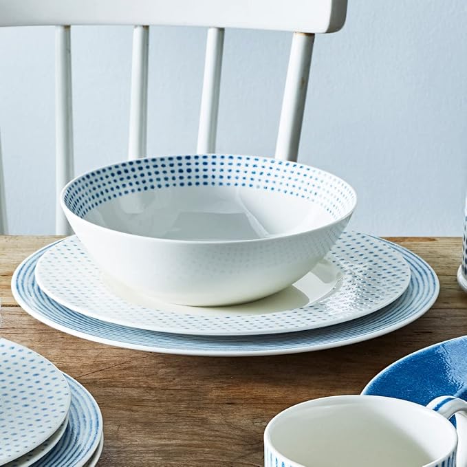 Noritake Blue Hammock 12-Piece Rim Dinnerware Set Service for 4