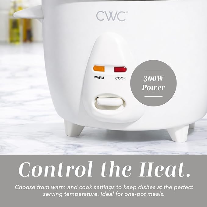 COOK WITH COLOR 6 Cup Rice Cooker 300W - Effortless Cooking and Perfectly Cooks 3 Cups of Raw Rice for 6 Cups of Cooked Rice Cream