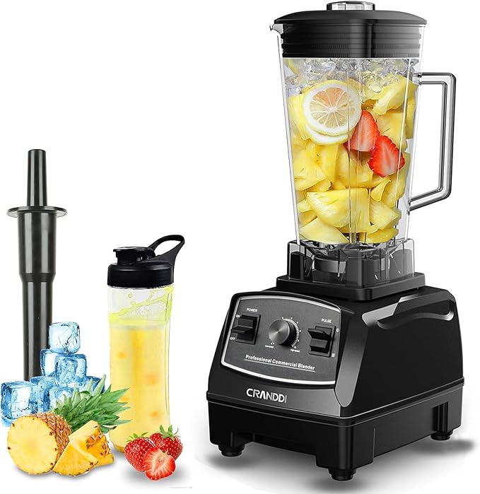 CRANDDI Professional Blender1500 Watt Commercial Blenders for Kitchen with 70oz Capacity and Self-Cleaning Classic Blenders for Shakes and Smoothies Build-in Pulse YL-010-B