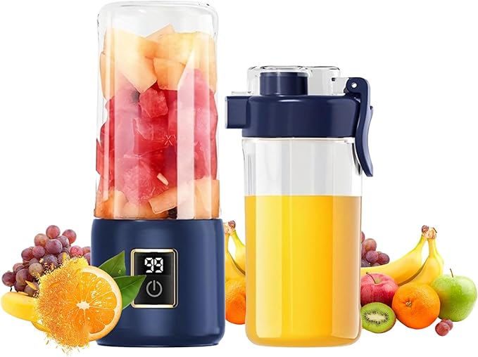 Portable Blender Mini Blendersmall blender for smoothies 12 Blades Perfect for Blending Small Convenient Multifunctional with Digital Touch Screen Suitable for Family Travel