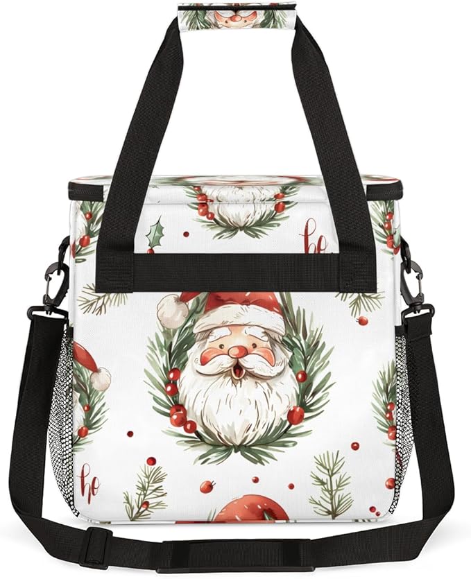 Cute Santa Claus Coffee Maker Carrying Bag Abstract Santa Claus Travel Storage Bag Compatible with K-Mini or K-Mini Plus Single Serve Coffee Brewer Carrying Case with Pockets &amp Shoulder Strap