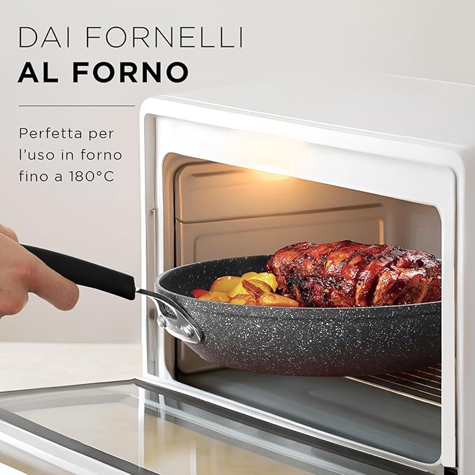 New Petra Dark 7-Pcs Cookware set Nonstick Induction ready Aluminum cookware set with glass lids Frying Pans &amp Casseroles PFOA free with kitchen turner