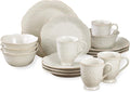 Lenox Dinnerware Set French Perle White 16-Piece Set Service For 4 Stoneware Material Dishwasher Safe Microwave Safe Plates Bowls Mugs Plates and Bowls Dishes (White 16 Piece)