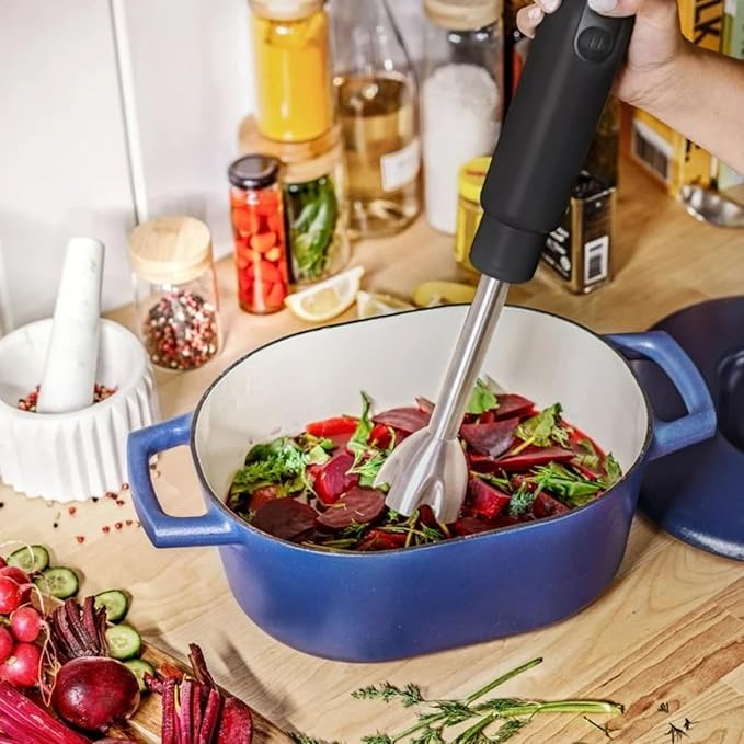 Cordless Hand Blender with 2-Cup Chopper Whisk &amp Large Measuring Cup Perfect for Cooking Smoothies Sauces Purees and Meal Prep (Black Sesame)