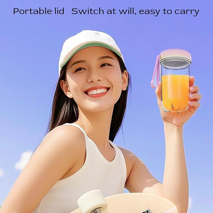 Portable Personal Blender 500ml Electric USB Rechargeable Juicer Cup with Cover Safety Assured Heatproof Versatile for Outdoor Travel Powerful Performance Faster Juicing