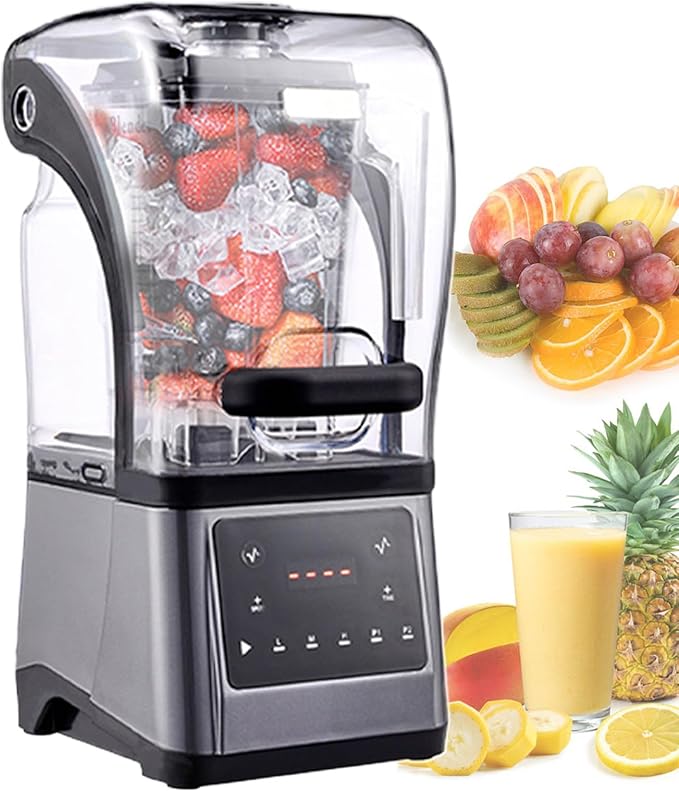2200W Electric Kitchen Blender With Push Bar 9 Speed Settings &amp Pulse Function Stand Smoothie Mixer Digital Display+1.6L Jug For Smoothies Meal Prep &amp Commercial Snacks
