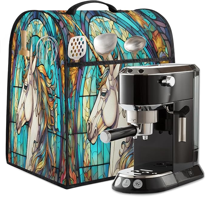 cfpolar Kitchen Aid Mixer Cover Compatible with 6-8 Quarts Animal Horse Glass Painting Stand Mixer Cover Kitchen Aid Mixers Accessories Appliance Organizer Bag Dust Covers with Zipper Pocket
