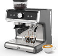 20 Bar Barista-Grade Espresso Machine with Conical Burr Grinder &amp Steam Wand - PID Control Stainless Steel Coffee Maker with 95oz Detachable Tank for Latte Cappuccino Home Cafe Silver Gray