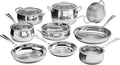 Cuisinart 15 Piece PureClad Triple-Ply Stainless Steel Cookware Set PCST-15