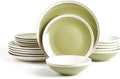 Rock Ridge Speckled Stoneware Dinnerware Set (18pc Set Beryl and Ivory)