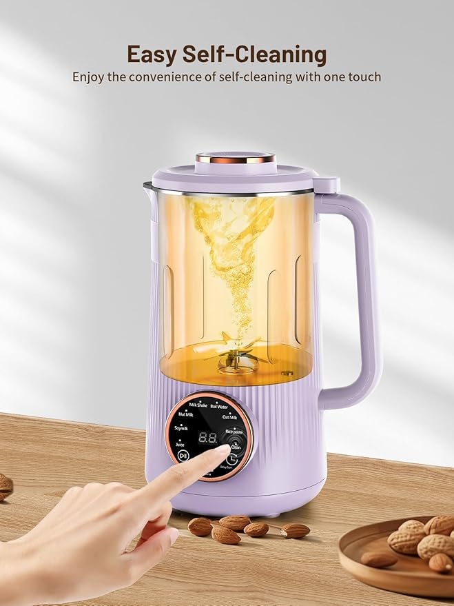 Nut Milk Maker Machine 35oz Homemade Soy Almond Oat Coconut Plant Based and Non Dairy Beverages 8 in 1 Automatic Soybean Machine With 12H Delay Start/Keep Warm/Boil Water