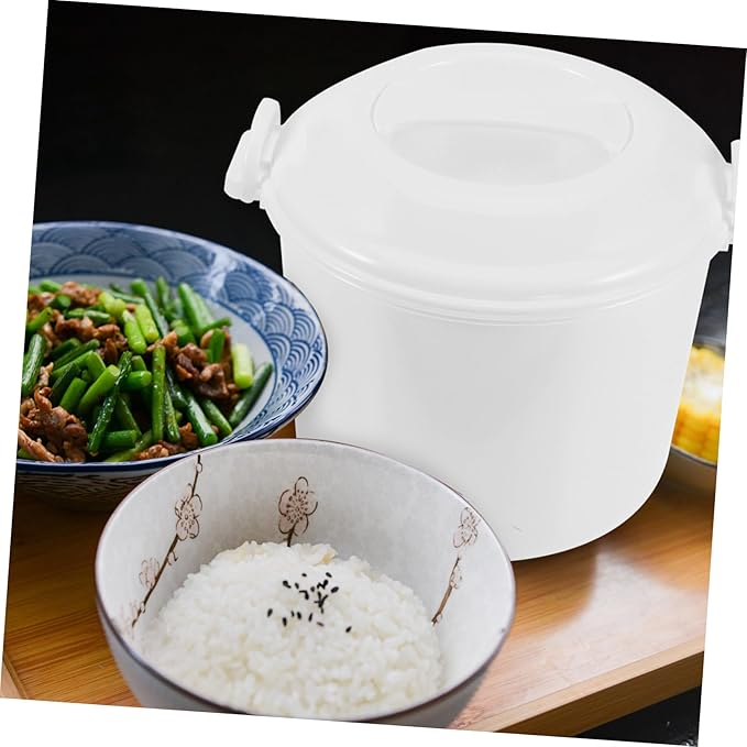 Healifty Microwave Rice Cooker with Lid 3L Capacity Microwave Rice Steamer Convenient Food Box for Family Meals Versatile Steamer for Home Cooking
