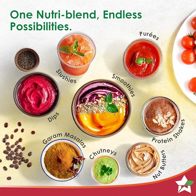 Wonderchef Nutri-blend Juicer Mixer Grinder Blender &amp Smoothie Maker 500W 22000 RPM Full Motor Unbreakable Jars Recipe book by Chef Sanjeev Kapoor 2 Jar 3 Jar Black