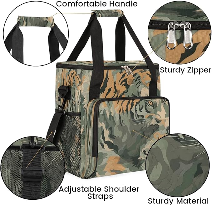 Abstract Camouflage Tiger Coffee Maker Carrying Bag for Keurig K-Mini or K-Mini Plus Storage Portable Coffee Maker Travel Bag