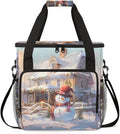 Xmas Snowman Coffee Maker Carrying Bag Retro Snowman Travel Storage Bag Compatible with K-Mini or K-Mini Plus Single Serve Coffee Brewer Carrying Case with Multiple Pockets &amp Shoulder Strap