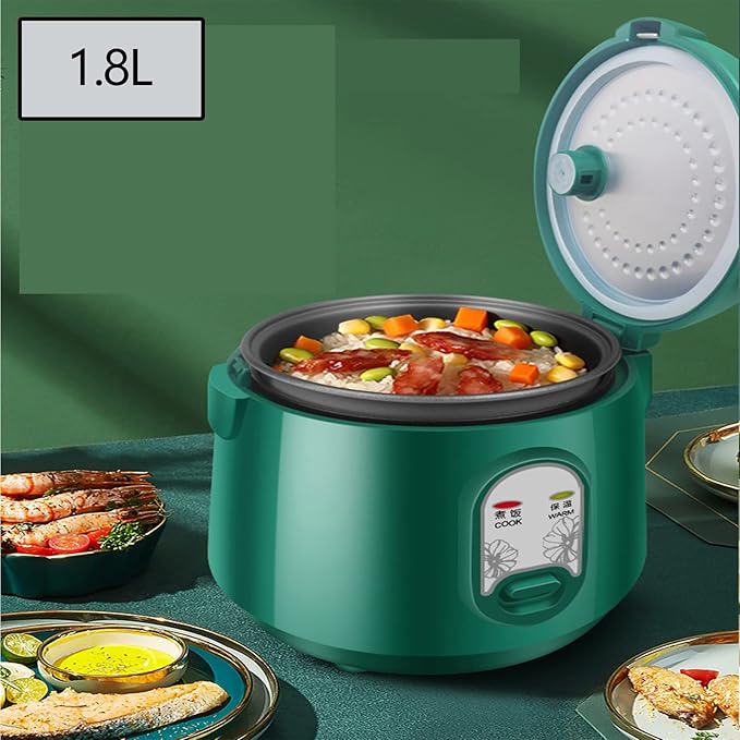 Mini Rice Cooker - Household Multifunctional Rice Cooker Rice Cooker With Heat Preservation Function Portable Travel Rice Cooker Nonstick Coating Fast Cooking 2-3 People (Size : 1.8L)