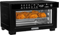 Gourmia Toaster Oven Digital Air Fryer - Convection Mode with 4 Slice Capacity 3 Rack Positions 12 Presets Toast Bagel Bake Roast Broil Dehydrate Popcorn Fits 9 Pizza Black