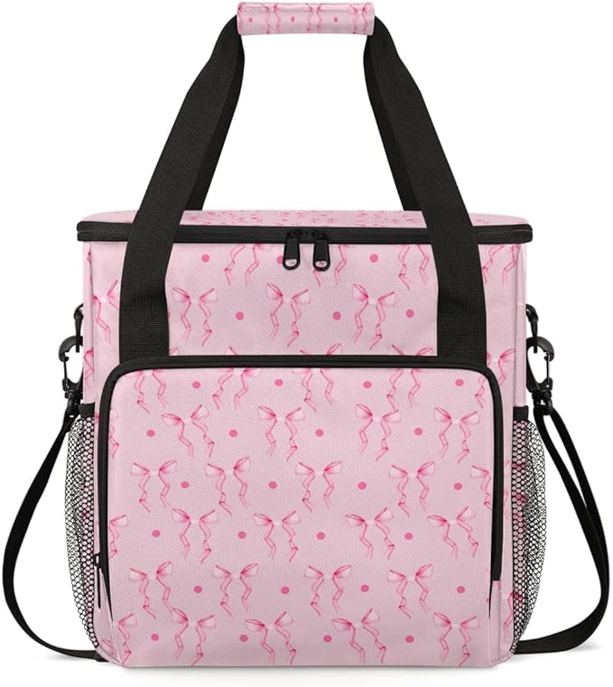 Coffee Maker Carrying Bag With Shoulder Strap Single Coffee Machine Bag Travel Storage Bag for Men Women Bow