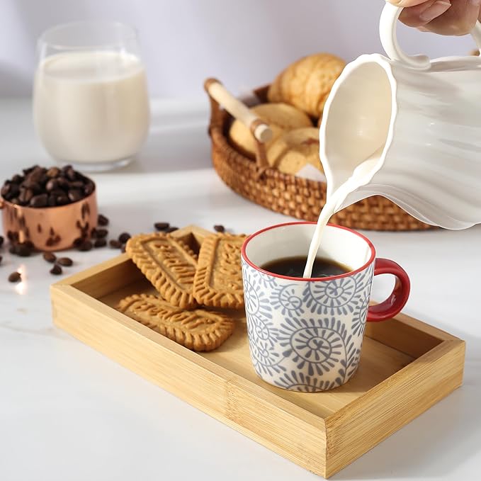 Selamica Ceramic Dinnerware Set 16 Pieces + 5 Oz Espresso Cups Set of 4 Assorted Colors