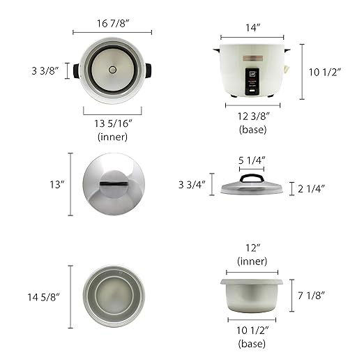 Thunder Group SEJ50000 30-Cup (Uncooked) 60-Cup (Cooked) Rice Cooker/Warmer White