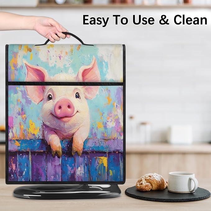 cfpolar Kitchen Aid Mixer Cover Compatible with 6-8 Quarts Animal Pig Cute Stand Mixer Cover Kitchen Aid Mixers Accessories Appliance Organizer Bag Dust Covers with Zipper Pocket