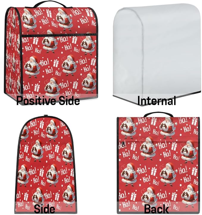 cfpolar Kitchen Aid Mixer Cover Compatible with 6-8 Quarts Cute Santa Claus Xmas Stand Mixer Cover Kitchen Aid Mixers Accessories Appliance Organizer Bag Dust Covers with Zipper Pocket