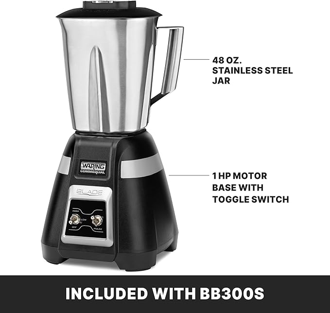 Waring Commercial BB300S 1-Hp bar Blender Black 48 oz